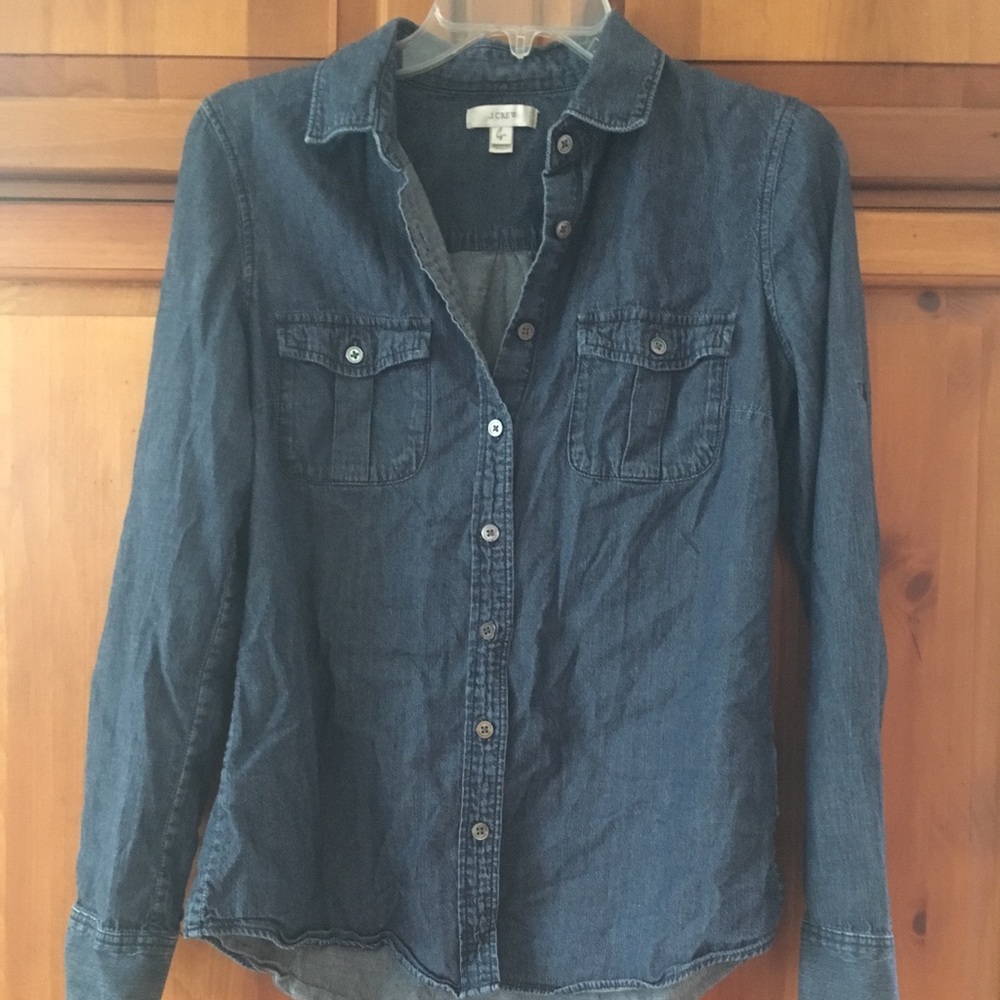 J. Crew Blue Denim Button-Up